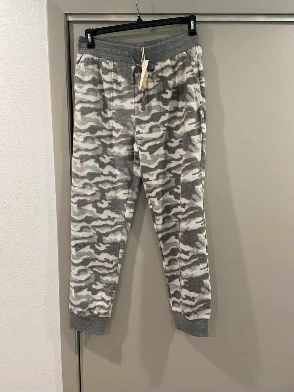 Hem & Thread Gray and White Camo Joggers